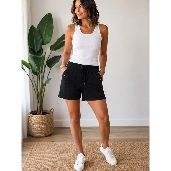 Terra & Sky Pants - Terra & Sky Black Pocket Short Women's Pull On Drawstring Size 0X 14W NEW NWT